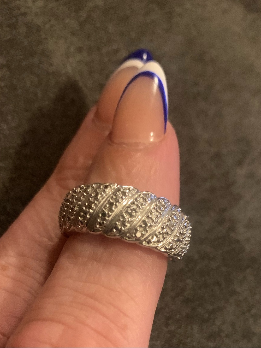 Ross Simons Silver Pavé Dome Ring - Sparkling Silver 925